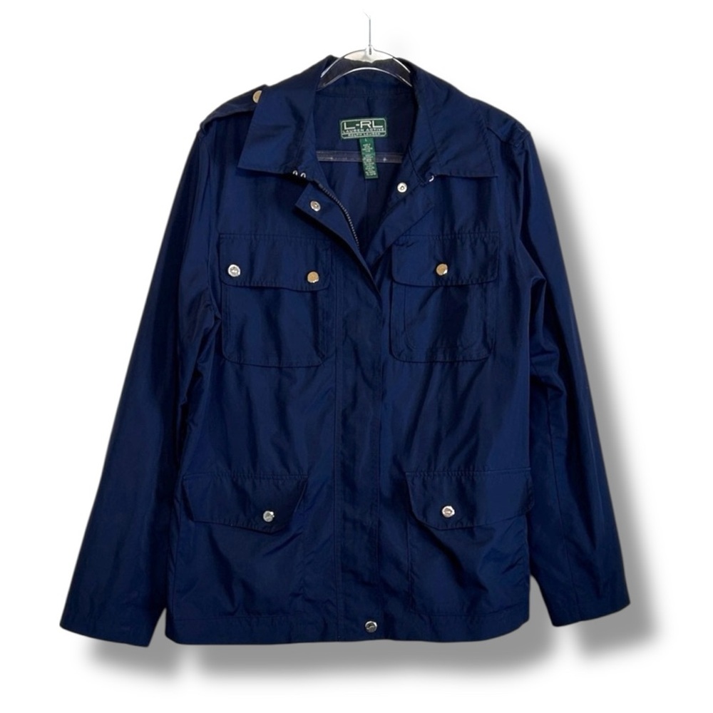 Lauren Ralph Lauren Active Utility Jacket Womens Navy Blue Military Size Large